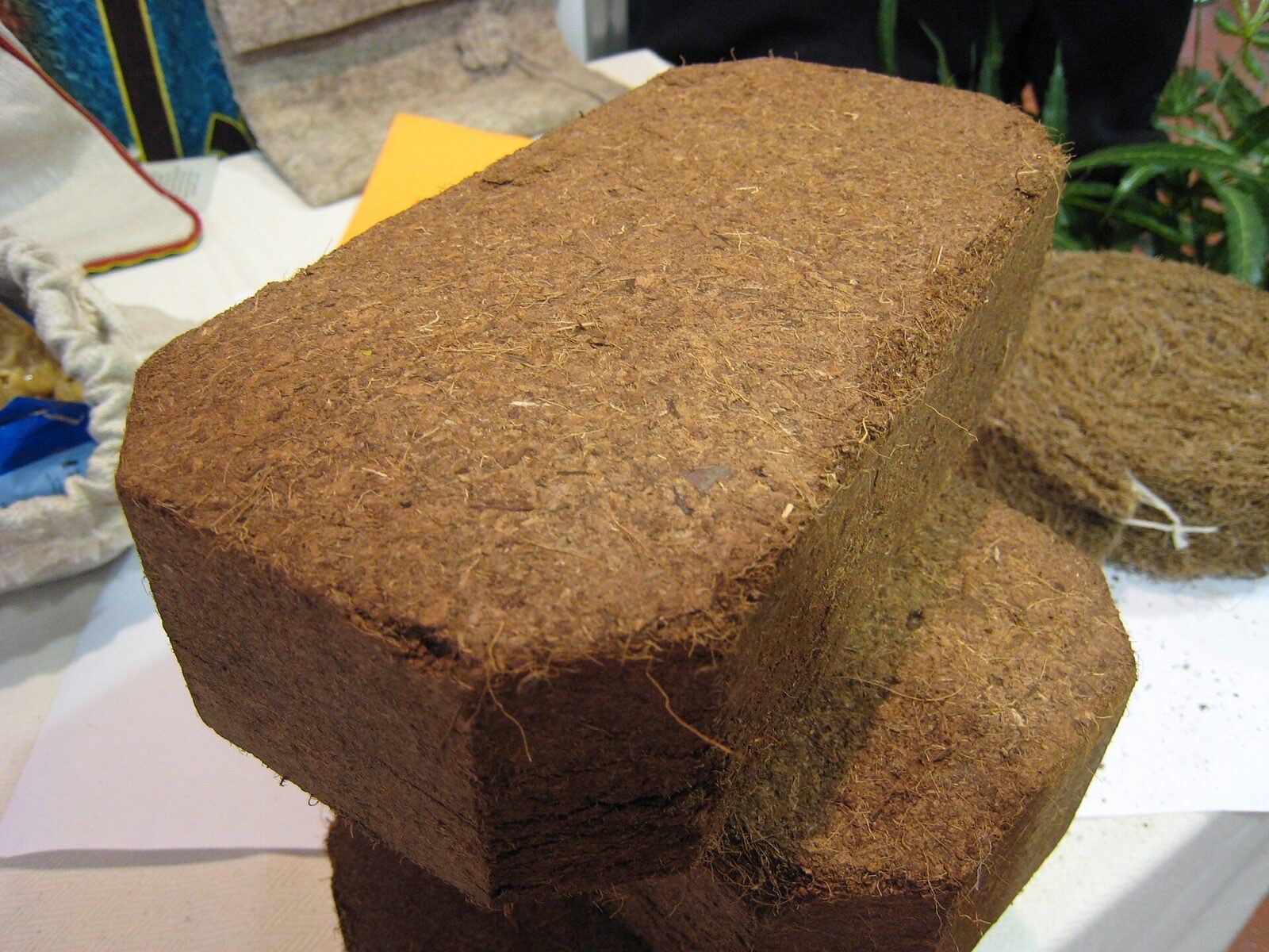 Bloco prensado de pó de coco, 5 kg