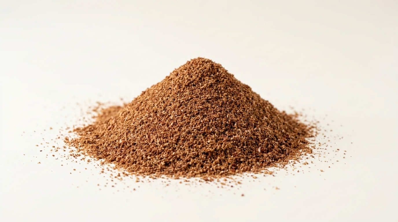 Pó fino de coco seco — textura granular uniforme